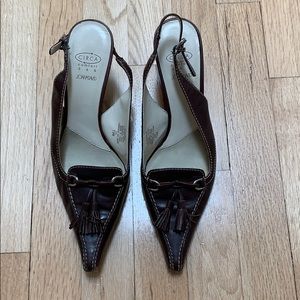 Designer sling back dress shoes